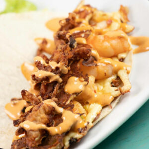 Burrito pez gallo de camaron capeado
